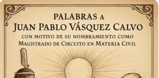 Palabras a Juan Pablo Vásquez Calvo.